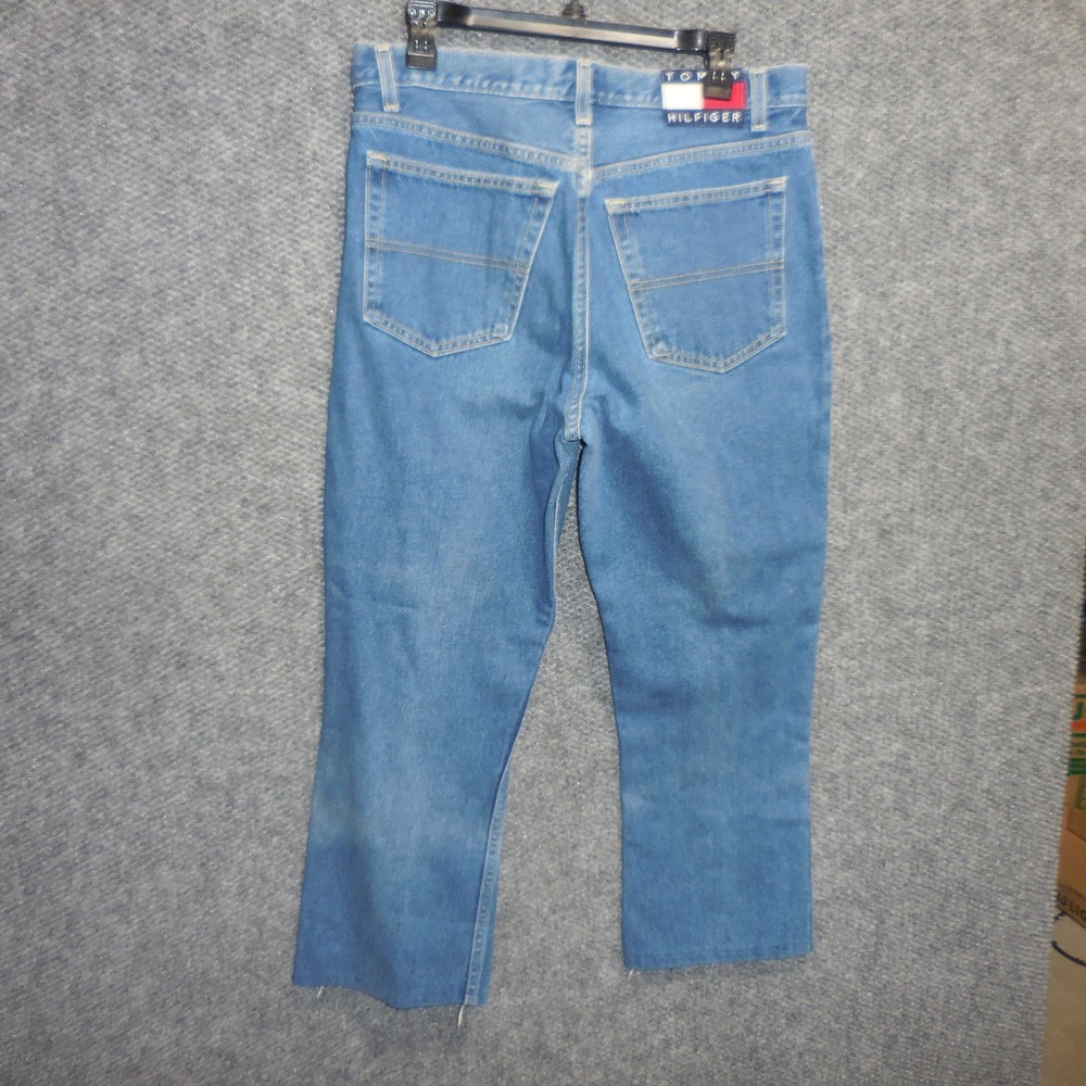 Vintage Tommy Hilfiger Bootleg Jeans 13/30 Blue Denim Made in USA Hemmed Up 90s